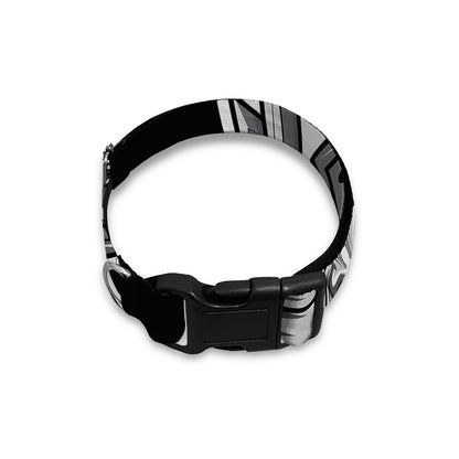 Silver Samurai Mask Print Dog Collar