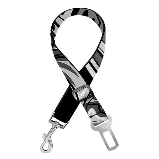 Silver Samurai Mask Print Dog Seat Belt