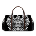 Silver Samurai Mask Print Duffle Bag