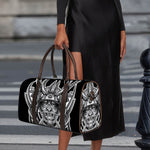 Silver Samurai Mask Print Duffle Bag
