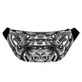Silver Samurai Mask Print Fanny Pack