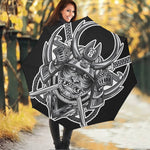 Silver Samurai Mask Print Foldable Umbrella
