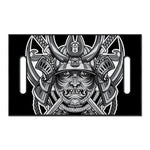 Silver Samurai Mask Print Golf Cart Seat Cover