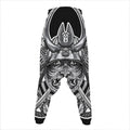 Silver Samurai Mask Print Hammer Pants