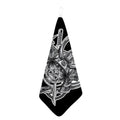 Silver Samurai Mask Print Hand Towel
