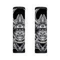 Silver Samurai Mask Print Handle Covers
