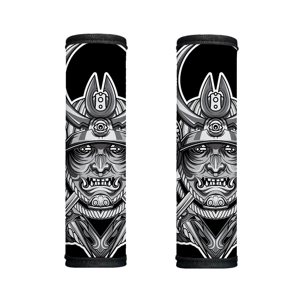 Silver Samurai Mask Print Handle Covers