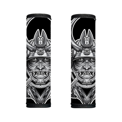 Silver Samurai Mask Print Handle Covers