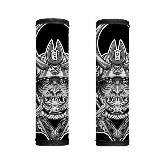 Silver Samurai Mask Print Handle Covers