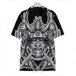 Silver Samurai Mask Print Hawaiian Shirt