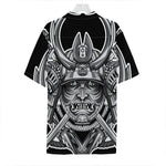 Silver Samurai Mask Print Hawaiian Shirt
