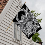 Silver Samurai Mask Print House Flag