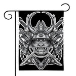 Silver Samurai Mask Print House Flag