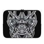 Silver Samurai Mask Print Laptop Sleeve
