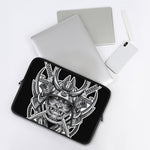 Silver Samurai Mask Print Laptop Sleeve