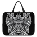 Silver Samurai Mask Print Laptop Sleeve With Handle