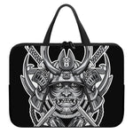 Silver Samurai Mask Print Laptop Sleeve With Handle