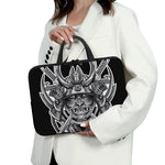 Silver Samurai Mask Print Laptop Sleeve With Handle