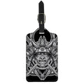Silver Samurai Mask Print Luggage Tag