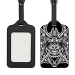 Silver Samurai Mask Print Luggage Tag