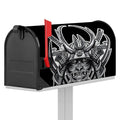 Silver Samurai Mask Print Mailbox Cover