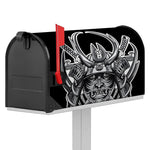 Silver Samurai Mask Print Mailbox Cover