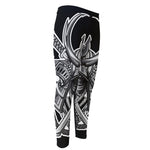 Silver Samurai Mask Print Men's Compression Pants