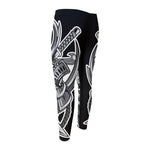 Silver Samurai Mask Print Men's Compression Pants