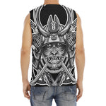 Silver Samurai Mask Print Men's Fitness Tank Top