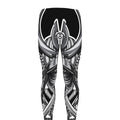 Silver Samurai Mask Print Men's Leggings
