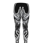 Silver Samurai Mask Print Men's leggings