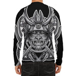 Silver Samurai Mask Print Men's Long Sleeve Rash Guard