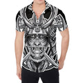 Silver Samurai Mask Print Men's Shirt