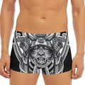 Silver Samurai Mask Print Men's Short Boxer Briefs