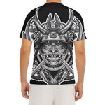 Silver Samurai Mask Print Men's Short Sleeve Rash Guard