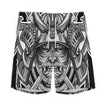 Silver Samurai Mask Print Men's Athletic Shorts