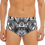 Silver Samurai Mask Print Men's Triangle Swim Briefs
