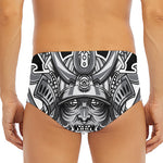 Silver Samurai Mask Print Men's Triangle Swim Briefs