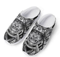 Silver Samurai Mask Print Mesh Casual Shoes