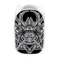 Silver Samurai Mask Print Mesh Laundry Hamper