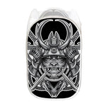 Silver Samurai Mask Print Mesh Laundry Hamper