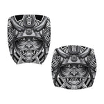 Silver Samurai Mask Print Office Chair Cover