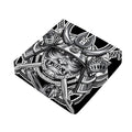 Silver Samurai Mask Print Outdoor Seat Cushion Cover