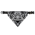 Silver Samurai Mask Print Over The Collar Dog Bandana