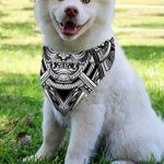 Silver Samurai Mask Print Over The Collar Dog Bandana