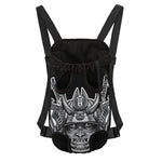 Silver Samurai Mask Print Pet Carrier Backpack
