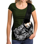 Silver Samurai Mask Print Pet Sling Carrier