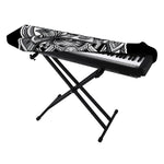 Silver Samurai Mask Print Piano Keyboard Cover