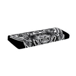 Silver Samurai Mask Print Piano Keyboard Cover