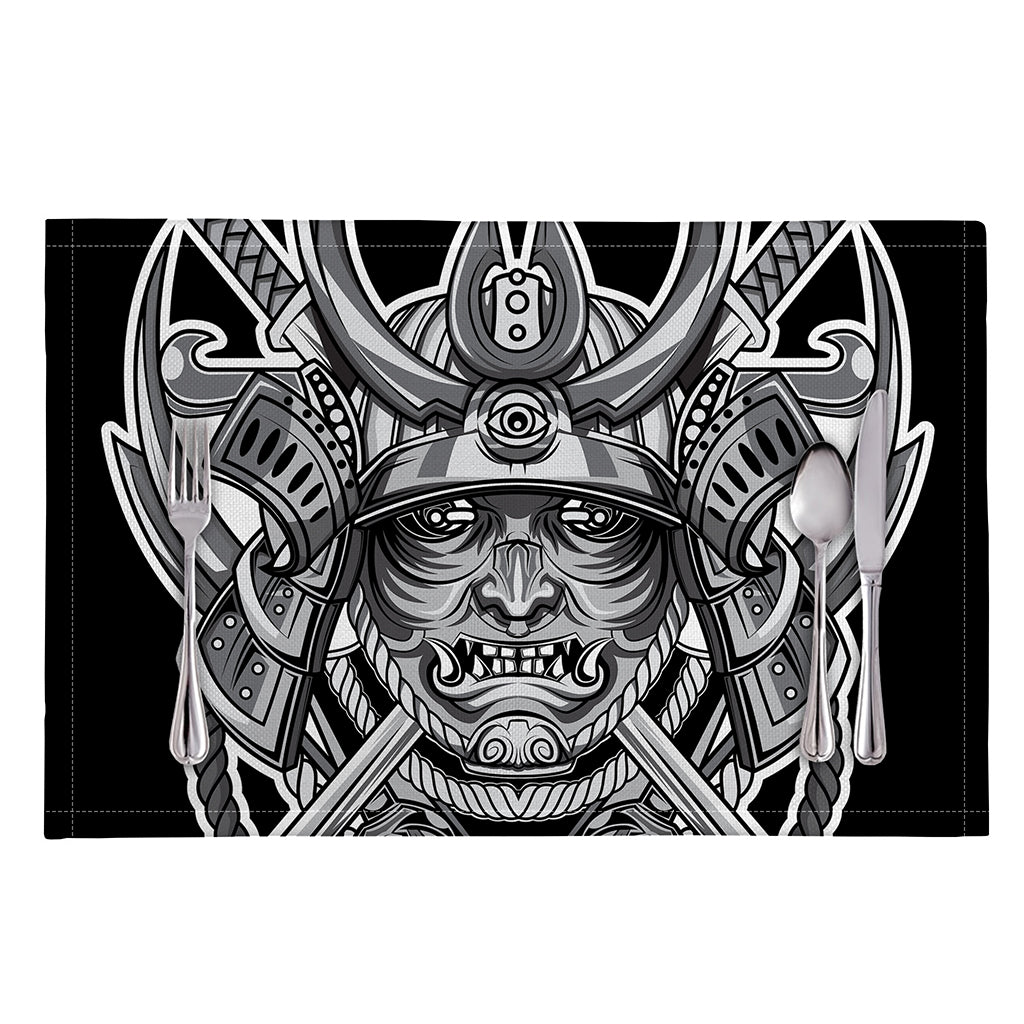 Silver Samurai Mask Print Placemat